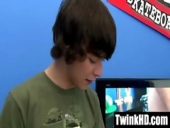 Horny twink recording himself sucking on a cock