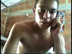 Hot and cute Colombian straight teenage jerking off