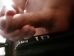 Teen men wanks his big cock with dirty talk and moans