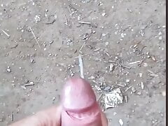 I pull my dick in the middle of a public street in a park until I get all the semen out and throw it outdoors, someone w